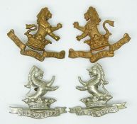 Two pairs British Army metal collar badges for the 7th Dragoon Guards