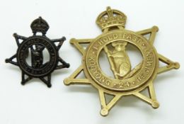 Australian Army 24th Kooyong Regiment metal hat badge together with a metal collar badge