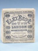 Eley Bros Ltd 100 Eley No.20 20 gauge centre-fire shotgun cartridge cases empty box 19x19x6.5cm
