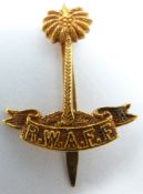 Royal West African Territorial Force yellow metal badge