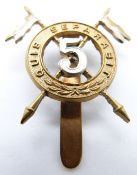 British Army 5th Royal Irish Lancers bi-metal cap badge