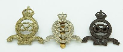 Three British Army Staffordshire Yeomanry metal cap badges, one example by Gaunt