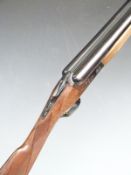Browning 12 bore side by side ejector shotgun with engraved lock, thumb lever, underside and trigger