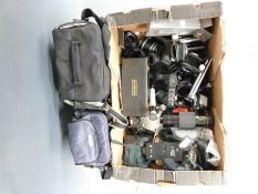 Quantity of cameras and accessories to include Chinon CE-4, Vivitar and Aetna extension tubes,