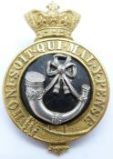 British Army Shropshire Regiment officer's Puggaree badge