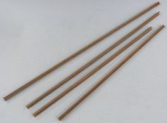 Four pieces of original metal gun ribbing, largest 73cm long.