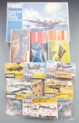 Ten Frog 1:72 scale plastic model kits including Kawanishi H8K2, Dornier 335 and Grumman OV-1B