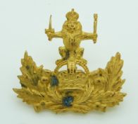 British Army Queen's Own Glasgow Yeomanry officer's gilt cap badge