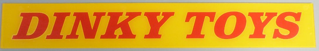 Dinky Toys acrylic shop display / advertising sign, 10 x 70cm