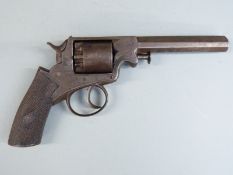 Adams style 80 bore five shot double action percussion revolver with top strap engraved 'Double