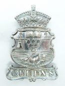 Belfast University Officer Training Corps white metal cap badge