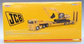Corgi JCB 1:50 scale limited edition diecast model ERF EC Nooteboom Step Frame Trailer & JS220