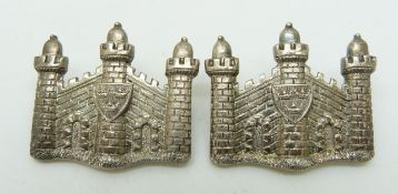 British Army Cambridgeshire Regiment pair of officer's metal collar badges