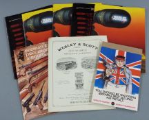 A collection of Webley & Scott ephemera and advertising items including sporting guns and air