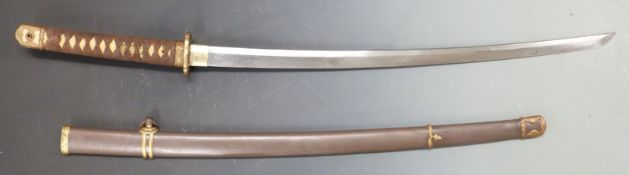 Shin Gunto Army Katana circa 1928-1945, indistinctly signed and dated tang, overall length 101cm