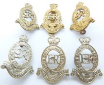 Six British Army Royal Horse Artillery metal badges