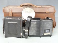 Speed Graphic press or similar camera with Schneider- Kreuznach Angulon 1:6.8/90 and Kodak Aero-