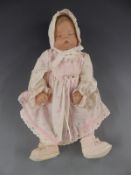 Bisque headed doll marked to the back of the neck Sugar Britches and Acanthus CSC 1990, 45cm tall.