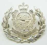 Royal Hong Kong Police metal hat badge