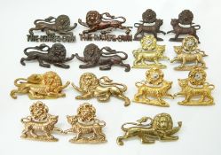 Fifteen British Army The Kings Own Royal Regiment and York & Lancaster Regiment metal collar