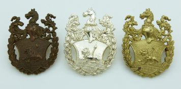 Three Portsmouth Grammar School cap badges