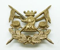 Australian Army New South Wales Lancer's bronze cap badge depicting a crowned lion with crossed
