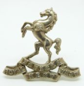 British Army Royal West Kent Regiment officer's white metal cap badge