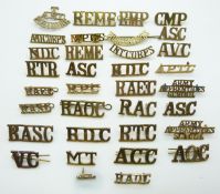 British Army a collection of mainly Corps metal shoulder titles including Catering Corps, Ordnance