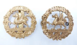 Two Aberstwyth Officer Training Corps metal badges