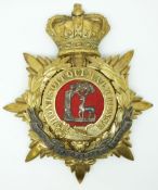 British Army Berkshire Regiment Victorian officer's blue cloth helmet plate