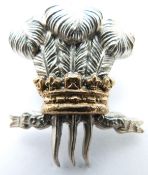 British Army 10th Royal Hussars officer's tent hat badge