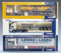 Three Corgi 1:50 scale limited edition diecast model lorries J Long & Sons (Haulage) Ltd Leeds