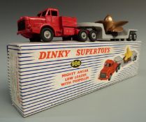 Dinky Supertoys diecast model Mighty Antar Low Loader with Propeller, red lorry and grey trailer,