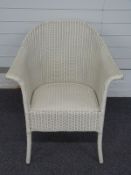 Lloyd Loom white wicker chair
