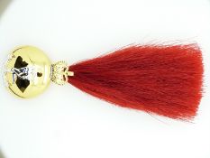 British Army Corps of the Signals bandsman's busby grenade and hackle, marked Firmin to reverse