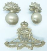 British Army Royal Artillery First Hampshire Volunteers Royal Garrison Artillery metal badge plus