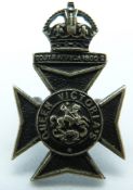 British Army County of London Battalion (Queen Victoria's) officer's metal cap badge