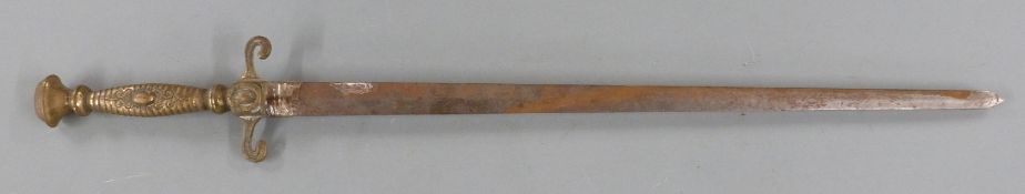 Brass handled dagger with hollow 51cm blade