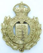 British Army Guernsey Militia other ranks cap badge