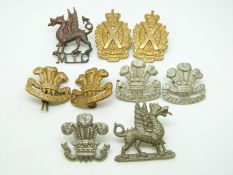 Nine British Army Pembrokeshire Yeomanry, Montgomeryshire Yeomanry and Scottish Horse metal collar