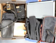 Four Polaroid and similar cameras including boxed Polaroid Colour Swinger Land camera, Kodak EK160-