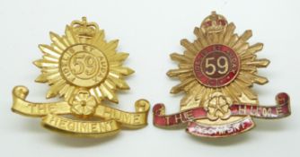 Australian Army 59th The Hume Regiment metal hat badges, one enamelled