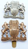 Two British Army Westminster Dragoons Imperial Yeomanry metal badges