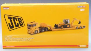 Corgi JCB 1:50 scale limited edition diecast model Man TGA Nooteboom Low Loader With JCB Backhoe