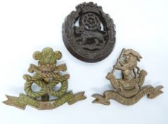 Three British Army North Staffordshire Regiment and York & Lancaster Regiment and West Riding