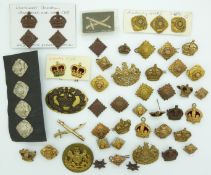 British Army collection of rank insignia for Officers/Warrant Officers including economy plastic