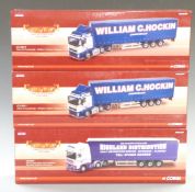 Three Corgi Hauliers of Renown 1:50 scale limited edition diecast model lorries two William C Hockin