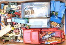 A collection of Corgi, Burago, Matchbox and similar diecast model vehicles including Thrust SSC,