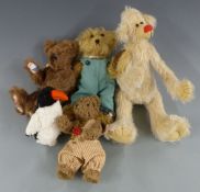 Five various Teddy bears comprising Hermann, Steiff, Rosedene Bears, Parkland Bears and Somethings