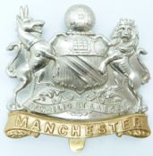 British Army Manchester Regiment Service Battalion other ranks cap badge